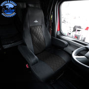 RIGGEAR NAPA FAUX LEATHER SEAT COVER SET FOR 2008-2025 FREIGHTLINER CASCADIA seat cover Black,Blue,Grey,Red Black