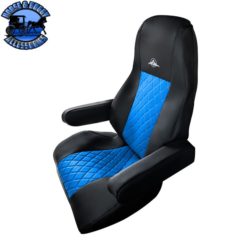 RIGGEAR NAPA FAUX LEATHER SEAT COVER SET FOR 2008-2025 FREIGHTLINER CASCADIA seat cover Blue Dark Slate Gray