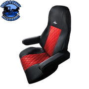 RIGGEAR NAPA FAUX LEATHER SEAT COVER SET FOR 2008-2025 FREIGHTLINER CASCADIA seat cover Red Dark Slate Gray