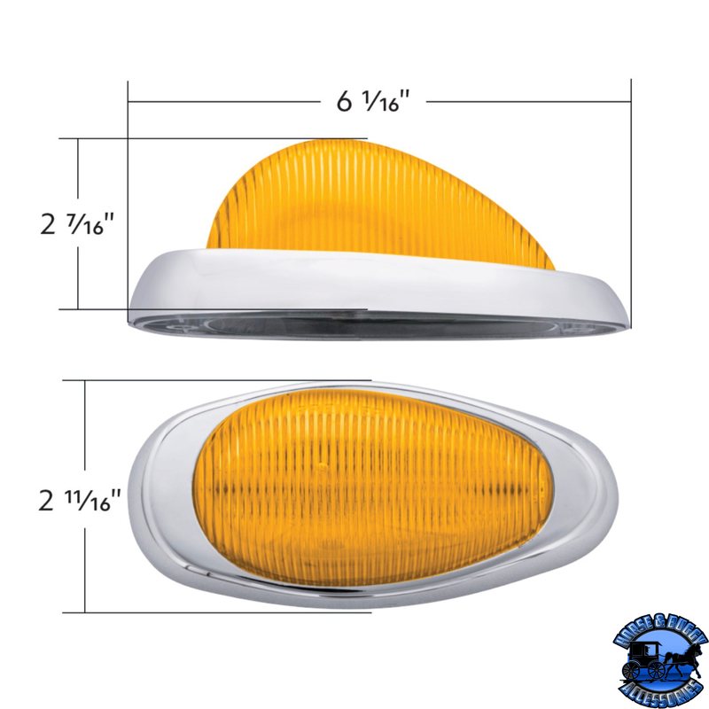 39166 15 LED Sleeper Light With Bezel For Freightliner (Clearance/Marker) - Amber LED/Amber Lens (Pair) #39166