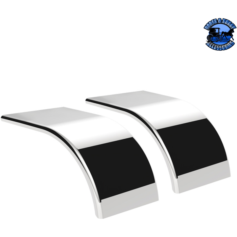 430 STAINLESS STEEL (16GA) ROLL FORMED EDGE SMOOTH HALF FENDER - SS SERIES (Choose Fender Length) (Choose Fender Spread) FENDER 60" / 25" Black