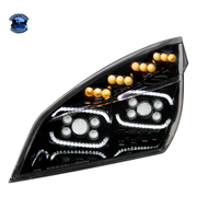 10 LED PROJECTOR HEADLIGHT WITH LED SEQUENTIAL TURN & DRL FOR 2018-2024 CASCADIA (Choose Color) (Choose Side) HEADLIGHT Chrome / Driver's Side,Chrome / Passenger's Side,Black / Driver's Side,Black / Passenger's Side Gray