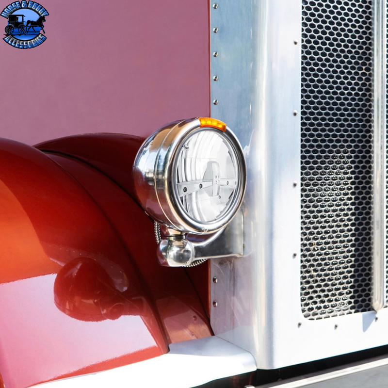 ULTRALIT - 5 High Power LED 7" Dual Function Headlight - Chrome #31391 LED Headlight Gray