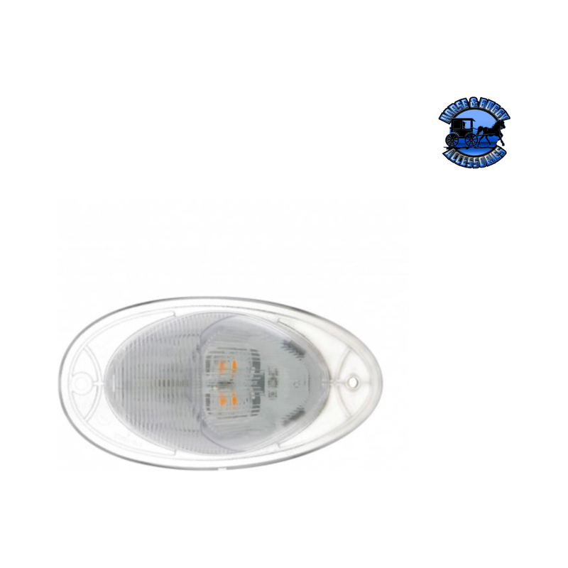 7 LED TURN SIGNAL LIGHT FOR 2008-2017 FREIGHTLINER CASCADIA - DOME LENS, AMBER LED/CLEAR LENS (Choose Color) TURN SIGNAL Clear Gray