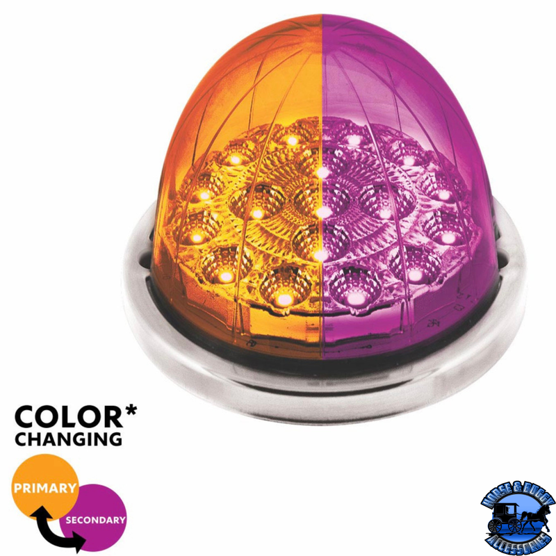 17 LED Watermelon Double Fury Light Flush Mount Kit With Low Profile SS Bezel (Choose LED Color)