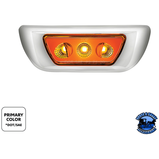 3 LED DOUBLE FURY CAB LIGHT FOR 2013-2021 KENWORTH T680 & 2012-2021 PETERBILT 579 (Choose LED Color) CAB LIGHT Amber and Blue,Amber and Green,Amber and Purple,Amber and Red,Amber and White Light Gray