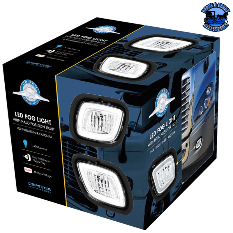 LED FOG LIGHT WITH LED POSITION LIGHT FOR 2008-2017 FL CASCADIA -COMPETITION SERIES (Choose Side) LED FOG LIGHT Driver's Side,Passenger's Side Black