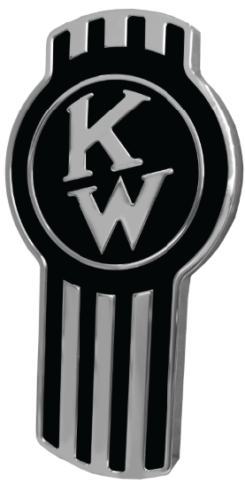 Black KENWORTH EMBLEM ENGRAVED OLD STYLE BLACK/CHROME 190 DECAL