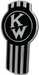 Black KENWORTH EMBLEM ENGRAVED OLD STYLE BLACK/CHROME 190 EMBLEM