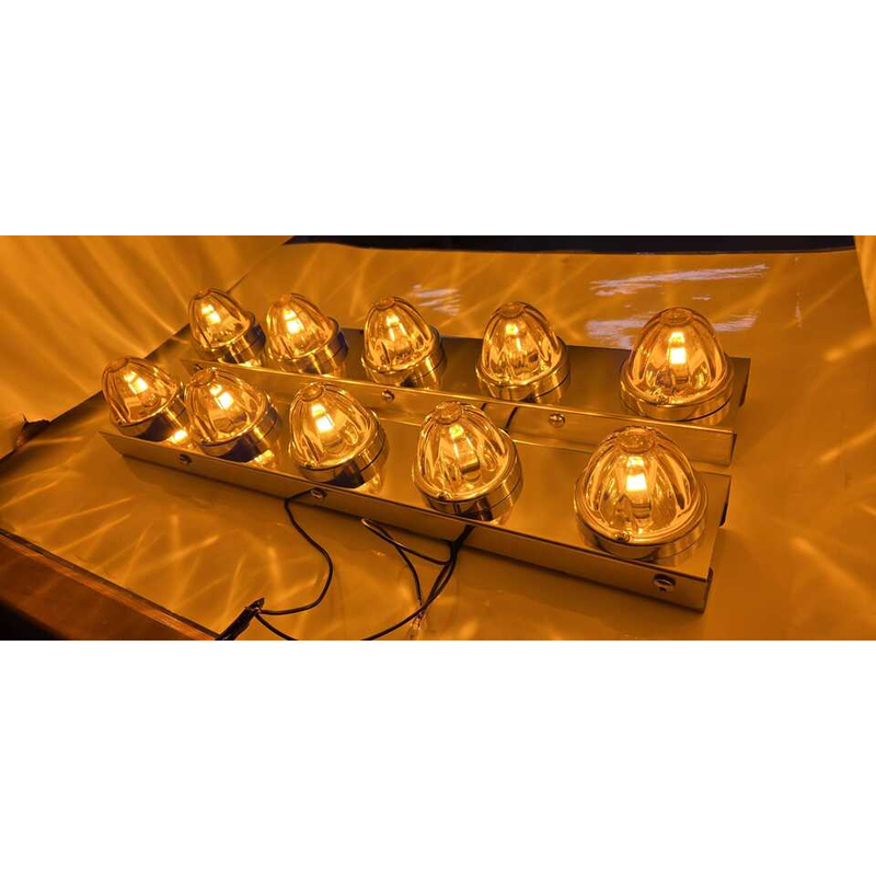 SS-1740 PETERBILT 589 STRAP-MOUNT FRONT AIR CLEANER BRACKET w/ (5) WATERMELON (SOLD IN PAIRS) Air Cleaner Sienna