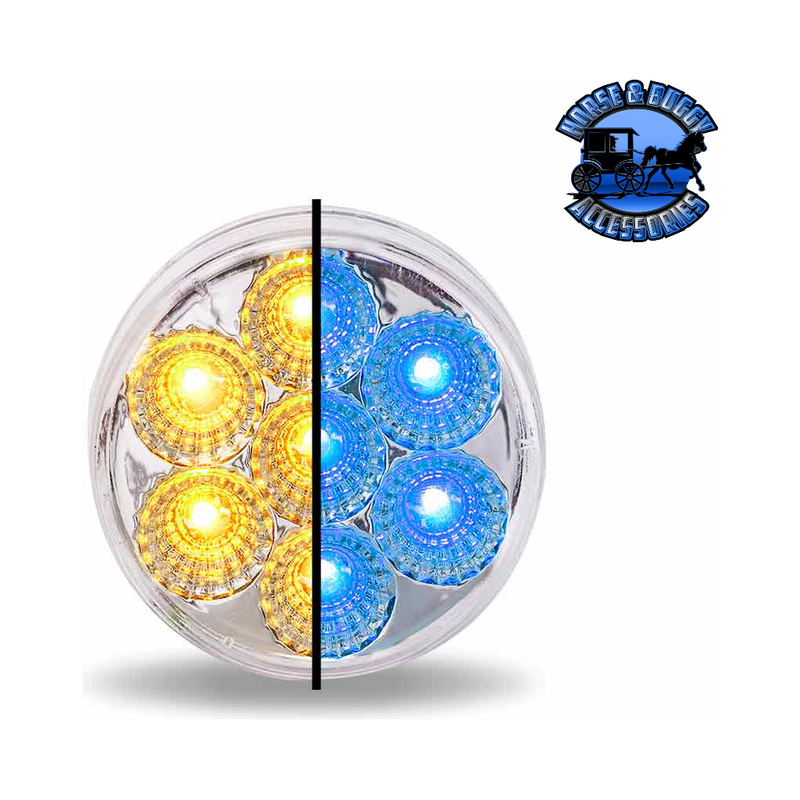 2" Round Trux Dual Revolution LEDs (Choose Color and Style) 2" ROUND Amber to Blue - 7 Diodes Steel Blue
