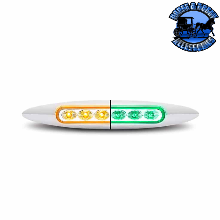 Dark Slate Gray 6" Trux Dual Revolution LEDs (Choose Color and Style) DUAL REVOLUTION Amber to Green Slim - 6 Diodes