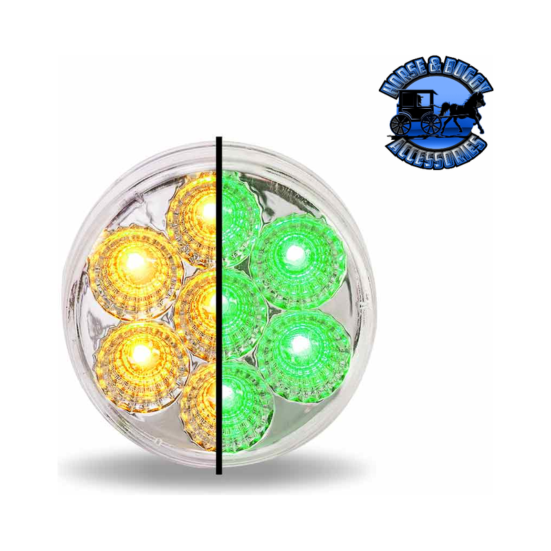 2" Round Trux Dual Revolution LEDs (Choose Color and Style) 2" ROUND Amber to Green - 7 Diodes Light Gray