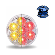 2" Round Trux Dual Revolution LEDs (Choose Color and Style) 2" ROUND Amber to Red - 7 Diodes Light Gray