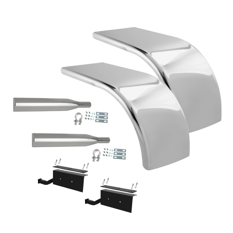 #BA505HT-KIT Hogebuilt 72" Half Fender Stainless Steel Pair (Includes universal brackets)