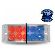2"x 6" Rectangular Trux Dual Revolution LEDs (Choose Color) 2"X6" TRAILER Red to Blue - 10 Diodes Dark Gray