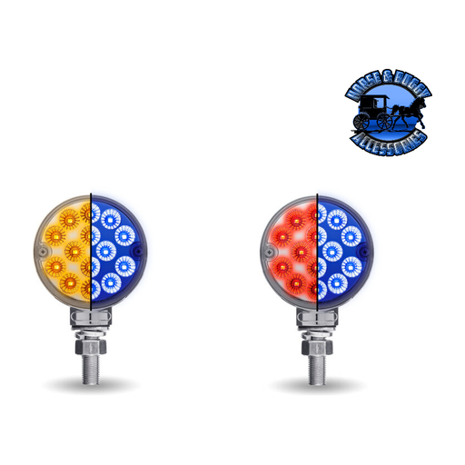 Midnight Blue 3" Double Face LEDs - Trux Dual Revolution (Choose Style and Color) DOUBLE FACE Amber/Red Turn & Marker to Blue Round - 28 Diodes