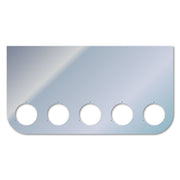 ATA-BP-5091C 34'' X 20'' ROUNDED CORNER REAR PANEL W/5-4" LIGHT HOLES (& 3-4'' HLES FACING FOWARD) S.S 16GA. REAR CENTER PANEL Gray
