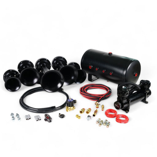 Train Horn Kit - 5 Horn Configuration (Choose Color) Black Black