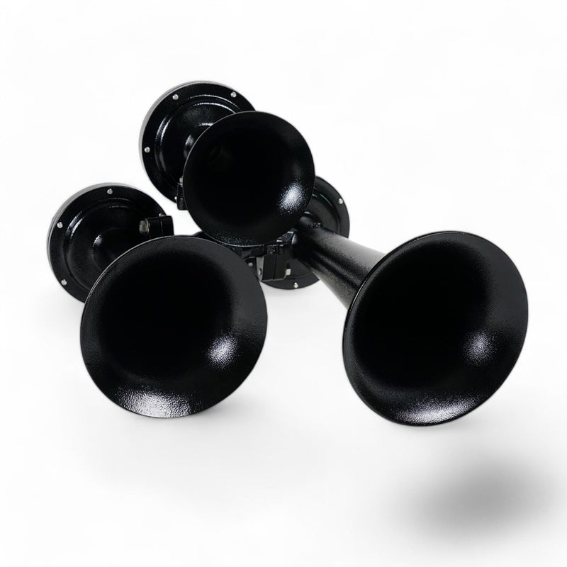 Train Horn - 3 Horn Configuration Stacked Style (Choose Color) TRAIN HORN Black Black