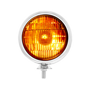 UP-C364007 12V Vintage Chrome Fog Light, Amber Lens