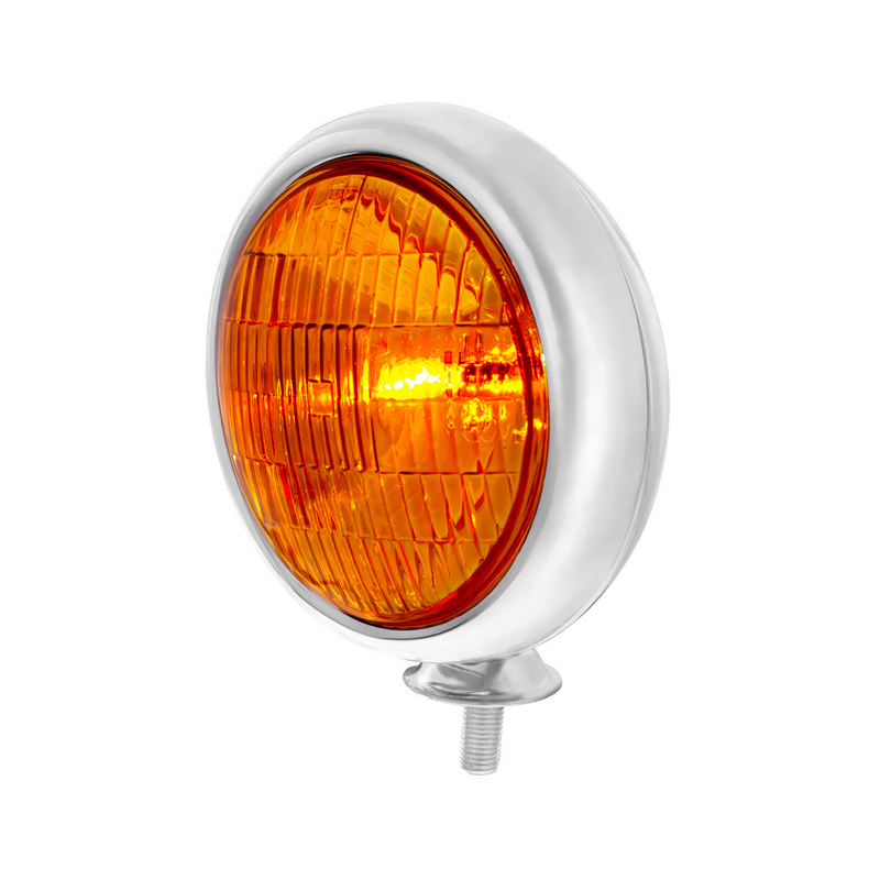 UP-C364007 12V Vintage Chrome Fog Light, Amber Lens