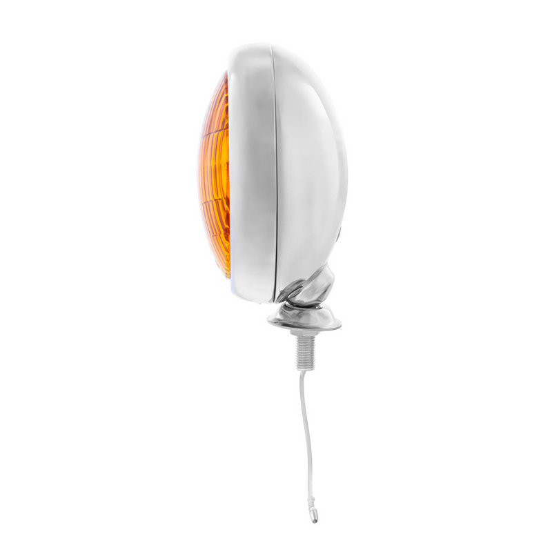 UP-C364007 12V Vintage Chrome Fog Light, Amber Lens