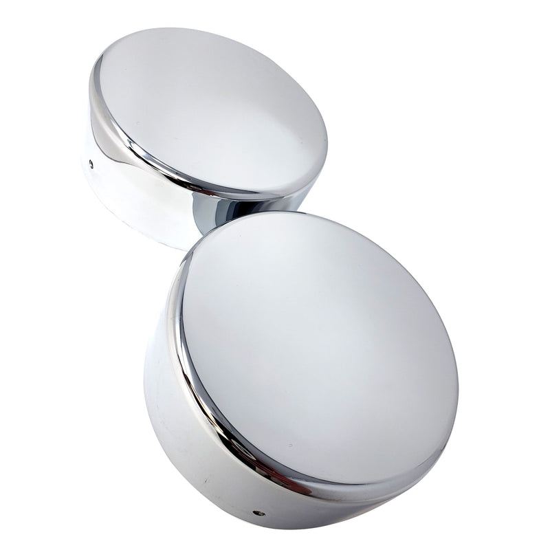 LT-CFCC-1 Chrome Plated Billet Aluminum KW Fuel Cap Cover (Set of 2) (Smooth Edge)