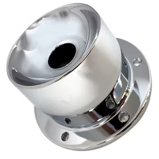 LT-CFOC-6D Chrome Plated Billet Aluminum Front Oil Cap Covers for 4-1/2" Bolt Pattern with DISHED CENTER (Pair) Gray