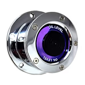 Chrome Plated Billet Aluminum Front Oil Cap Covers for 4-1/2" Bolt Pattern (Pair) (Choose Window Color) UNIVERSAL Purple Dark Slate Gray