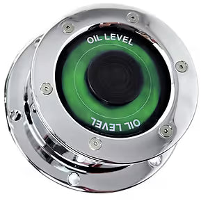 Chrome Plated Billet Aluminum Front Oil Cap Covers for 5-1/2" Bolt Pattern for BUD WHEELS & LARGE BOLT PATTERNS 1994 & Older (Choose Window Color) Green Gray