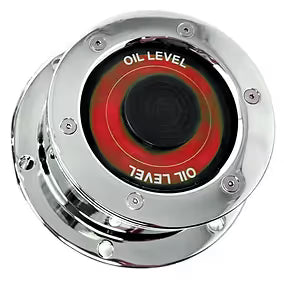 Chrome Plated Billet Aluminum Front Oil Cap Covers for 5-1/2" Bolt Pattern for BUD WHEELS & LARGE BOLT PATTERNS 1994 & Older (Choose Window Color) Red Gray