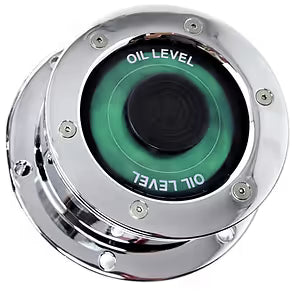 Chrome Plated Billet Aluminum Front Oil Cap Covers for 5-1/2" Bolt Pattern for BUD WHEELS & LARGE BOLT PATTERNS 1994 & Older (Choose Window Color) Teal Gray
