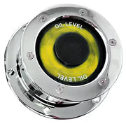 Chrome Plated Billet Aluminum Front Oil Cap Covers for 5-1/2" Bolt Pattern for BUD WHEELS & LARGE BOLT PATTERNS 1994 & Older (Choose Window Color) Yellow Gray