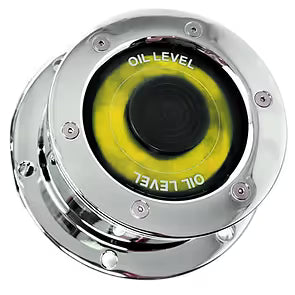 Chrome Plated Billet Aluminum Front Oil Cap Covers for 5-1/2" Bolt Pattern for BUD WHEELS & LARGE BOLT PATTERNS 1994 & Older (Choose Window Color) Yellow Gray