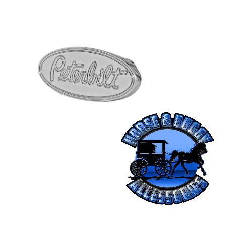CK-PB-LS PETERBILT LOGO SHAPE KNOB Steel Blue