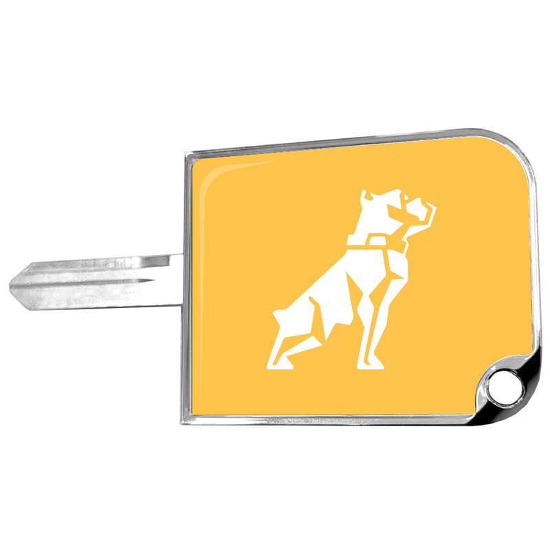 CK-SKC1-M2-220 rectangular big key cover, Mack bulldog logo, yellow