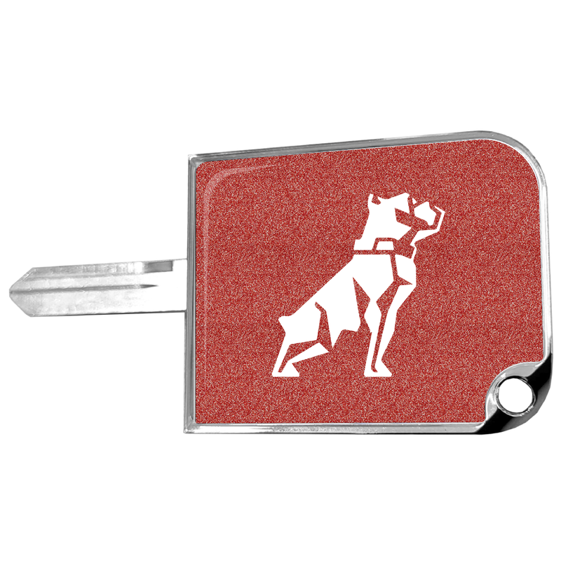 CK-SKC1-M2-5781 rectangular big key cover, Mack bulldog logo, metallic red