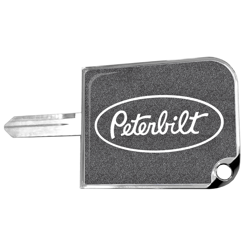 CK-SKC1-P1-5778 rectangular big key cover, Peterbilt oval logo, metallic black