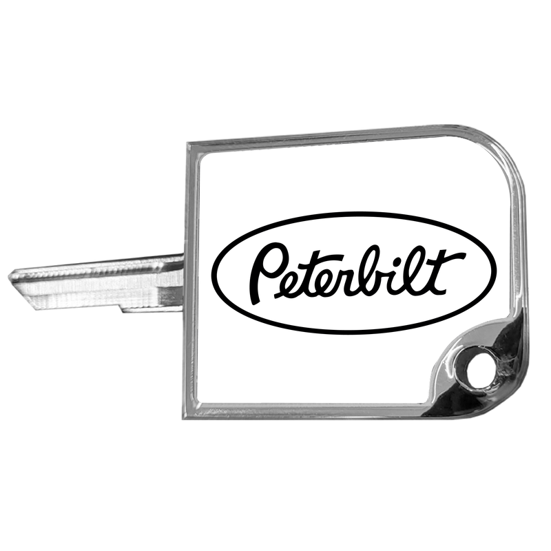 CK-SKC2-P1-108 rectangular small key cover, Peterbilt oval logo, white