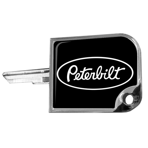 CK-SKC2-P1-6090 rectangular small key cover, Peterbilt oval logo, black