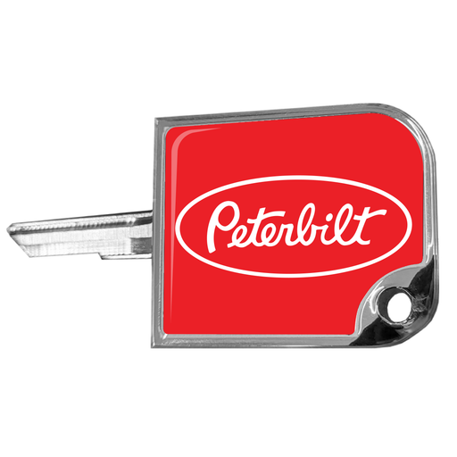CK-SKC2-P1-6340 rectangular small key cover, Peterbilt oval logo, red