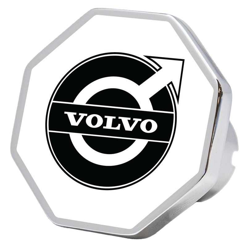 CK-VOLVO-O-108 Volvo logo octagon knob, white