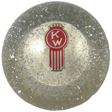 Slate Gray Kenworth Emblem Brake Knobs (5/8"-11 female threads) brake knob Clear Glitter Crooked