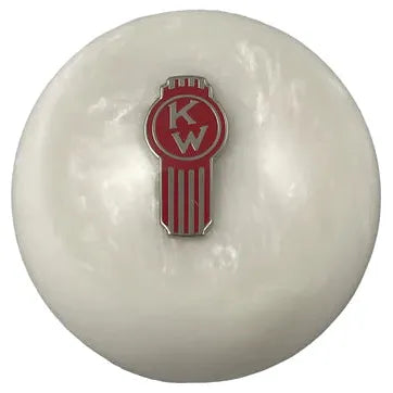Gray Kenworth Emblem Shift Knobs (1/2"-13 female threads) SHIFTER White Pearl Crooked
