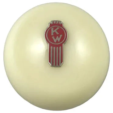 Pale Goldenrod Kenworth Emblem Brake Knobs (5/8"-11 female threads) brake knob Ivory Crooked