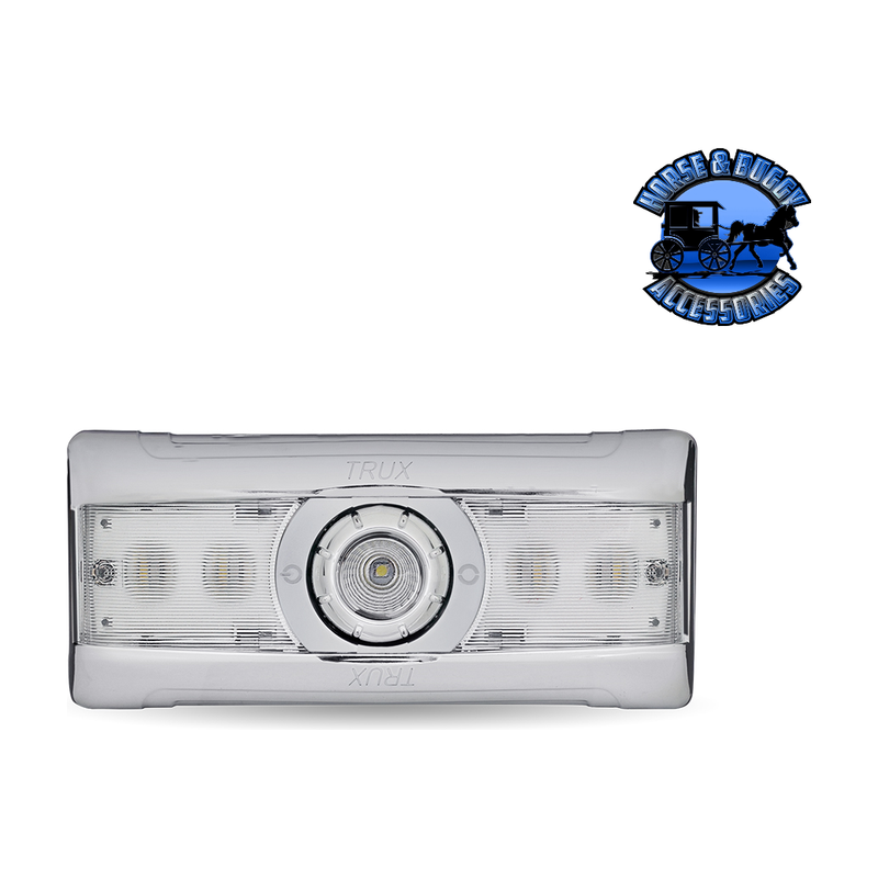 Trux LED Interior Projector Dome & Map Cab Light for Peterbilt - 9 Diodes (Choose Color) Chrome Light Gray