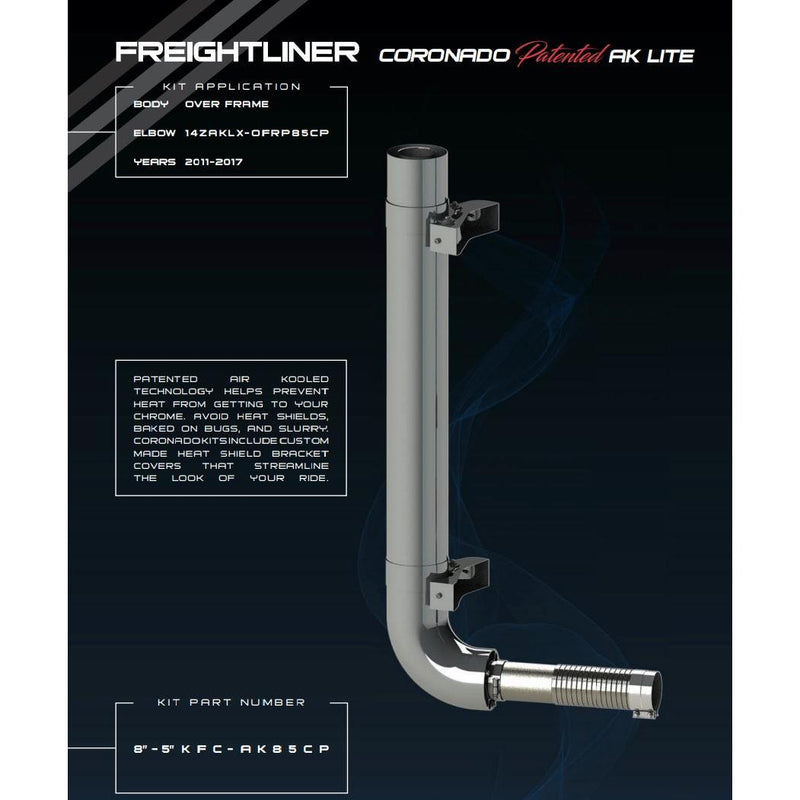 FREIGHTLINER CORONADO Patented AK LITE (YEARS 2011-2017) #KFC-AK85CP EXHAUST Black