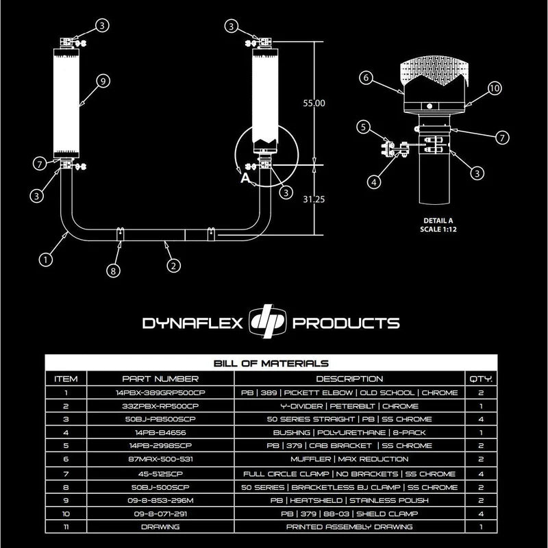 DP-K389GOG-5CP 389 Glider UB OG Kit Black