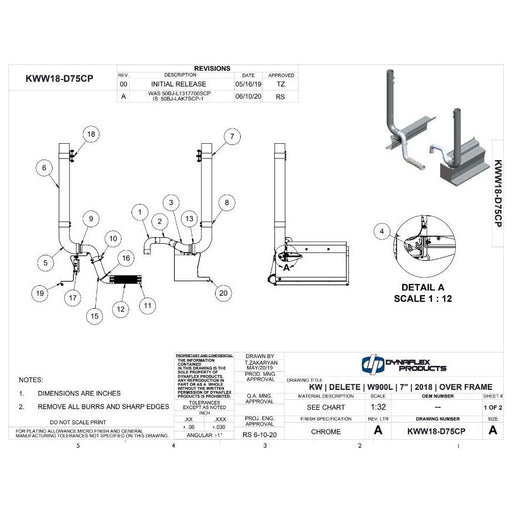 DP-KWW18-D75CP 7'' REDUCED TO 5'' EXHAUST KIT W/ KW W900L 2019 DELETED Dark Slate Gray
